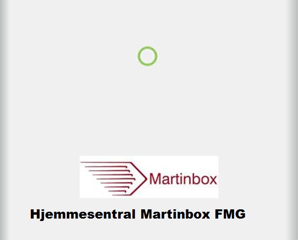 Fremsiden av Martinbox FMG Forside med statuslys.